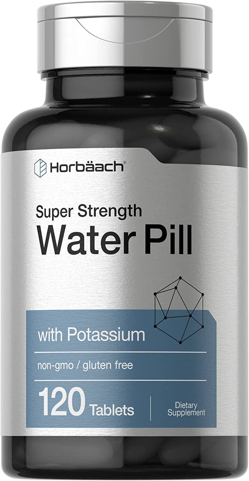 Water Pills | Super Strength | 120 Vegetarian Tablets | by Horbaach