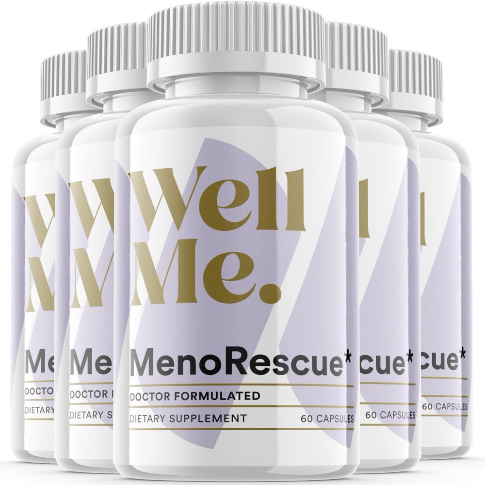 (5 Pack) Wellme Menorescue - Keto Weight Loss Formula - Energy & Focus Boosting Dietary Supplements for Weight Management & Metabolism - Advanced Fat Burn Raspberry Ketones Pills - 300 Capsules