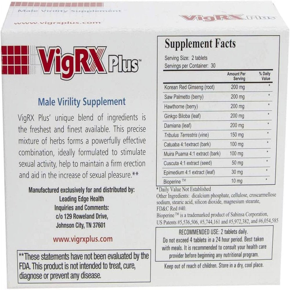 Vigrx plus - 3 Month Supply - 60 Capsules Each; Oral Herbal Supplement