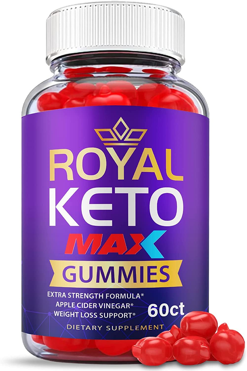 Royal Keto Gummies Max Strength - Royal Keto ACV Gummies Vegan Formula with Apple Cider Vinegar, Weight Apple Loss Cider, Beet Root Juice, Vitamin B12 and B6, Royal Keto Gummies Purple (60 Gummies)