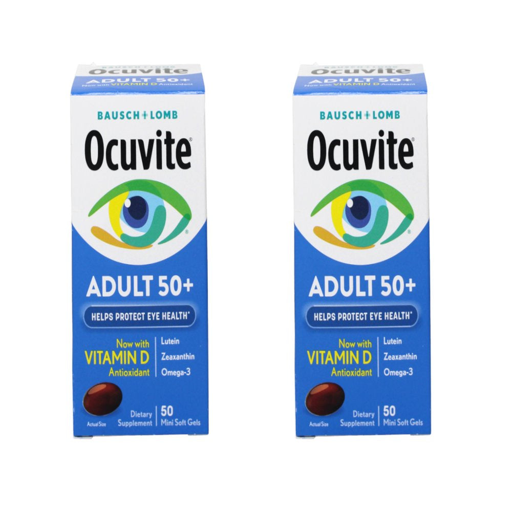 2 Pack - Bausch + Lomb Ocuvite Adult 50+ Helps Protect Eye Health, 50 Soft Gels