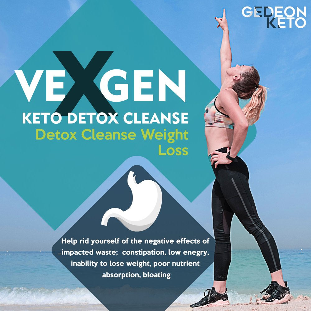 Vexgen Keto Detox Cleanse - Detox Cleanse Weight Loss - Help Shrink Your Gut & Waist - Detoxification Aid - Digestive Support - Intestinal Health & Balance - 30 Servings