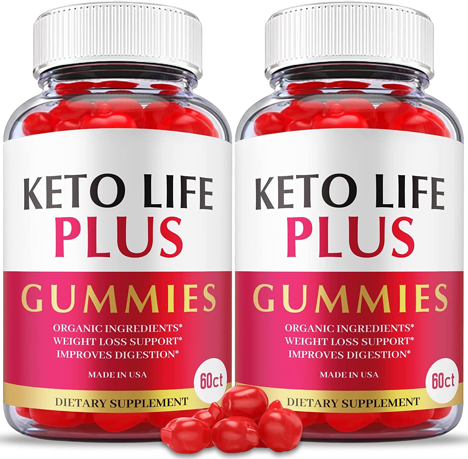 (2 Pack) Keto Life plus Gummies - Official Formula, Vegan - Keto Life plus ACV Gummies with Apple Cider Vinegar, Weight Apple Loss Cider, Great Taste, Vitamin B12, B6, Beet Root Juice (120 Gummies)