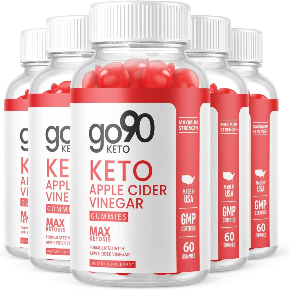 (5 Pack) Go90 Keto ACV Gummies - Supplement for Weight Loss - Energy & Focus Boosting Dietary Supplements for Weight Management & Metabolism - Fat Burn - 300 Gummies