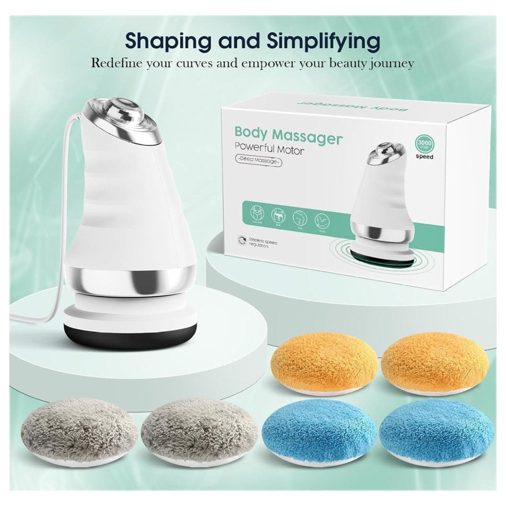 Body Sculpting Machine for Women, Handheld Electric Cellulite Massager, Remove Body Fat for Stomach, Belly, Legs with 6 Washable Cloths