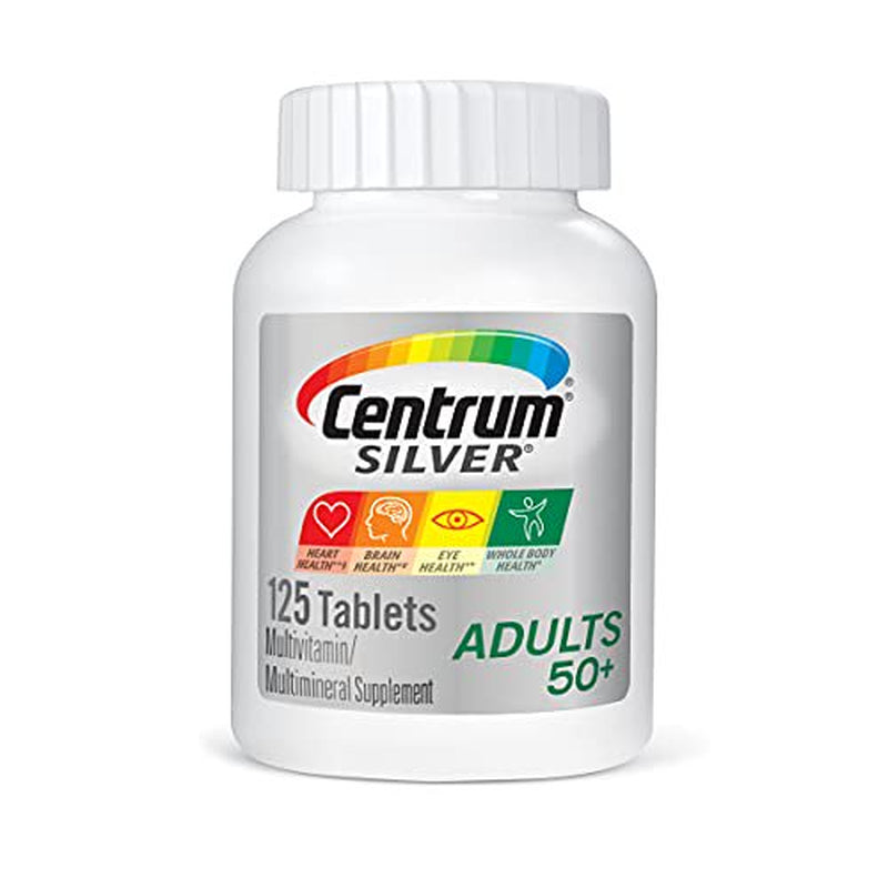 Centrum Silver Multiviramin and Multiminerals for Adult 50 plus Supplement Tablets, 125 Ea, 3 Pack