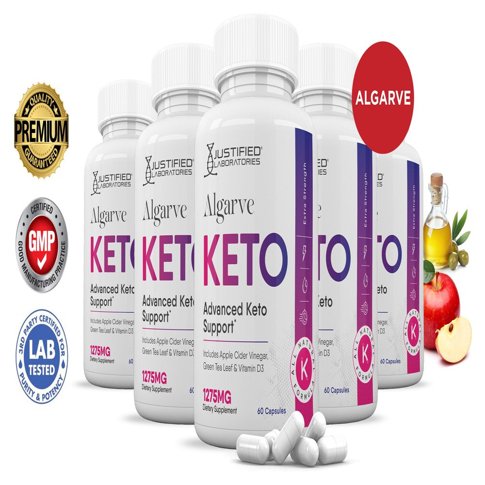 (5 Pack) Justified Laboratories Algarve Keto ACV Pills 1275Mg Dietary Supplement 300 Capsules