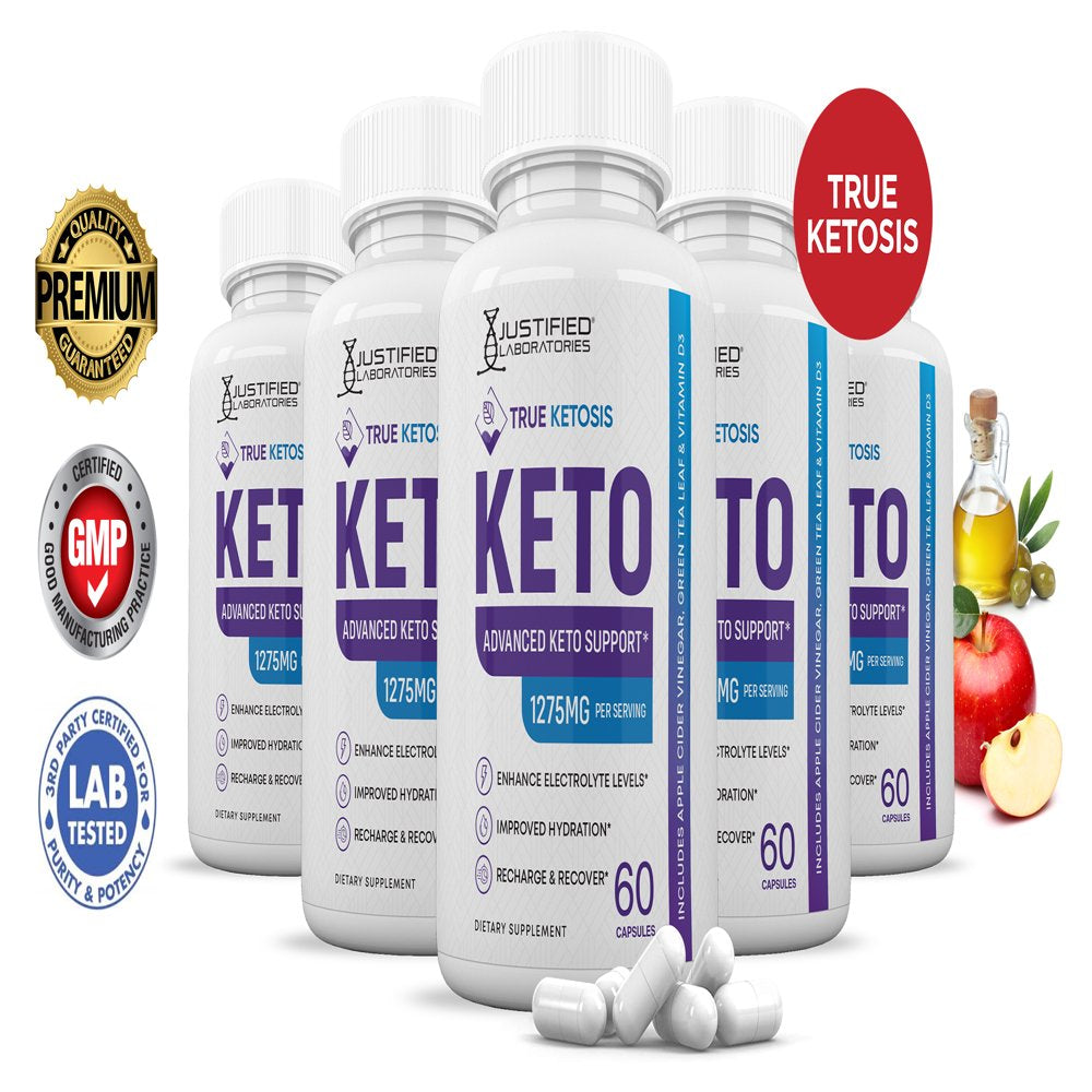 (5 Pack) True Ketosis Keto ACV Pills 1275Mg Alternative to Gummies Dietary Supplement 300 Capsules