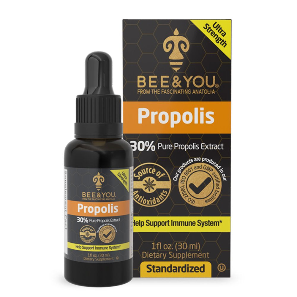 BEE&YOU Propolis Pure Liquid Extract Ultra Strength- Natural Immune Support & Antioxidants, 1 Fl Oz