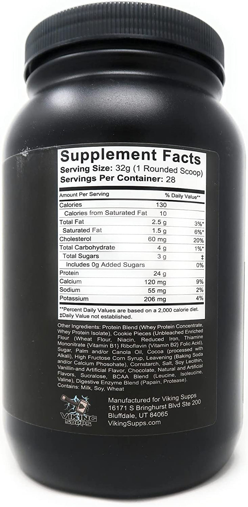 Viking Supps Fullsterkur Whey Protein, Cookies & Cream Flavor, 2 LB 1 32.0 Ounce