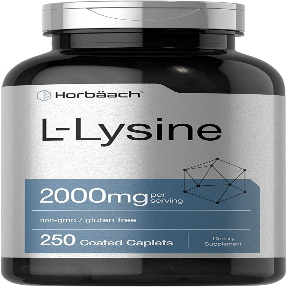 L Lysine 2000Mg | 250 Caplets | Vegetarian Formula | by Horbaach