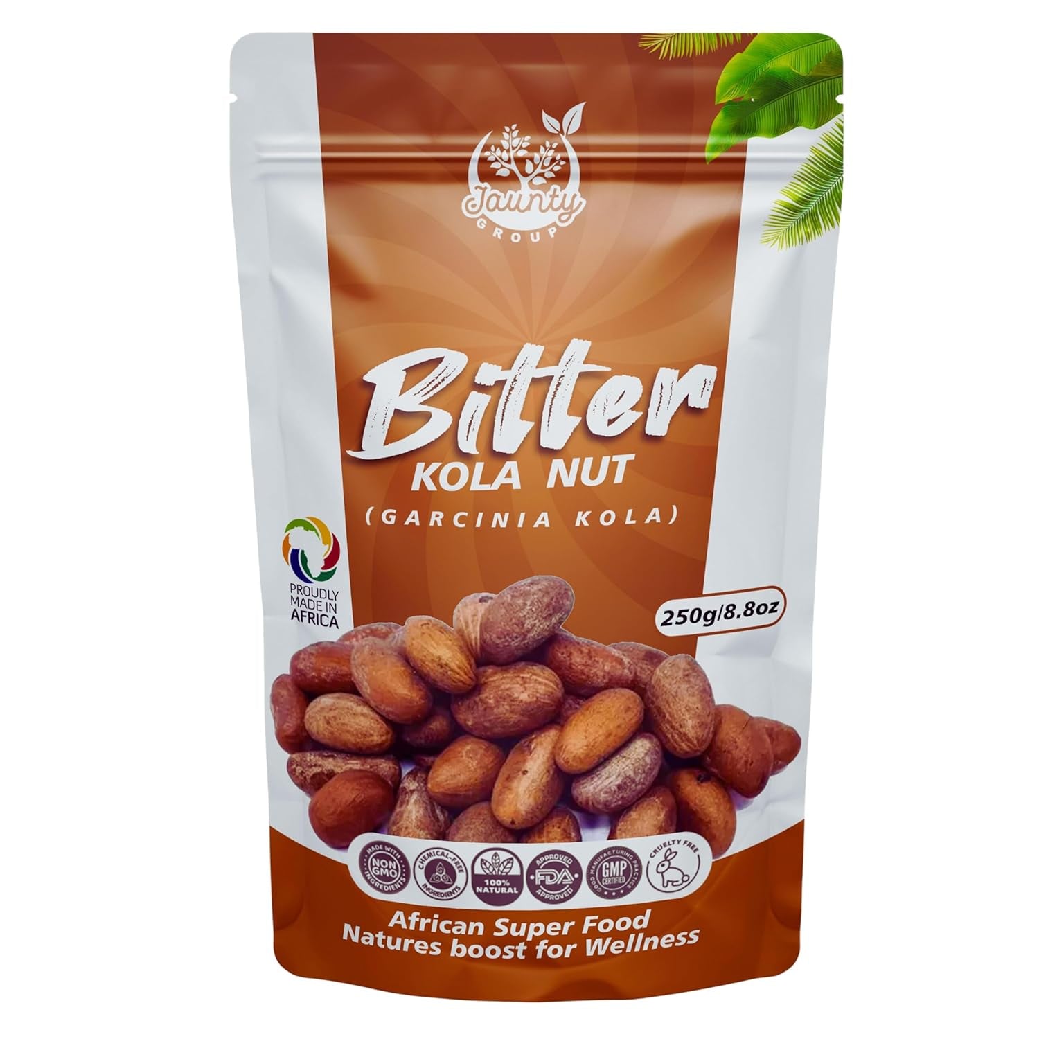 African Bitter Kola Nuts - 100% Raw Natural Organic Garcinia Kola Seeds 8.8OZ African Superfood for Energy Mix, Smoothie Digestion & Immune Support, NON-GMO & Digestive Health