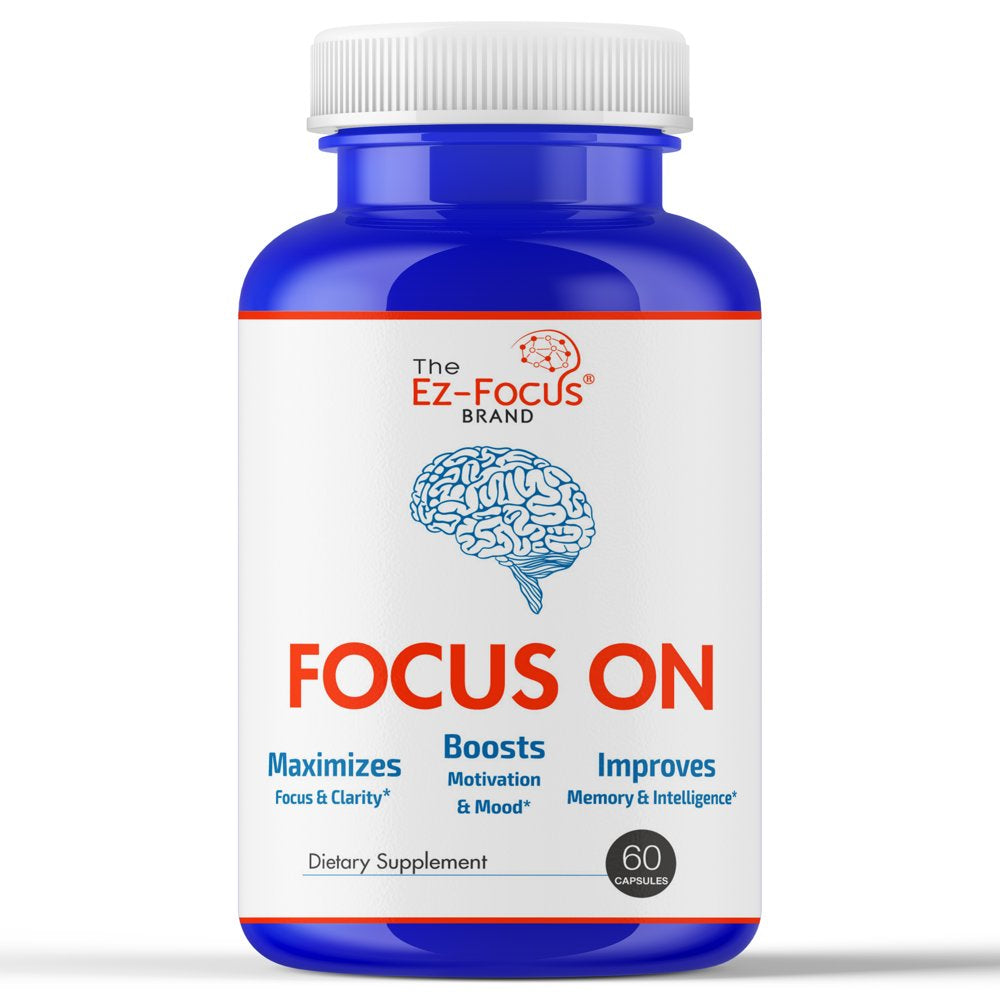 Focus on Brain Booster Supplement for Focus, Memory, Clarity, Energy, Brain Health Supplements for Adults & Seniors, Brain Supplement Memory Vitamins, Brain Boost Pills for Men, Women-60 Caps