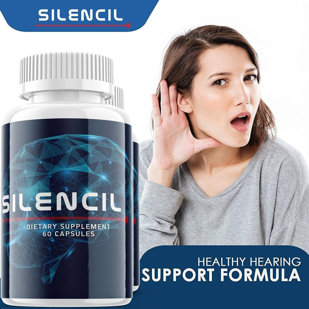 (1 Pack) Silencil for Tinnitus Supplement Pills, Premium White Color and One Size Tinnitus Support Relief Supplement Capsules (60 Capsules)