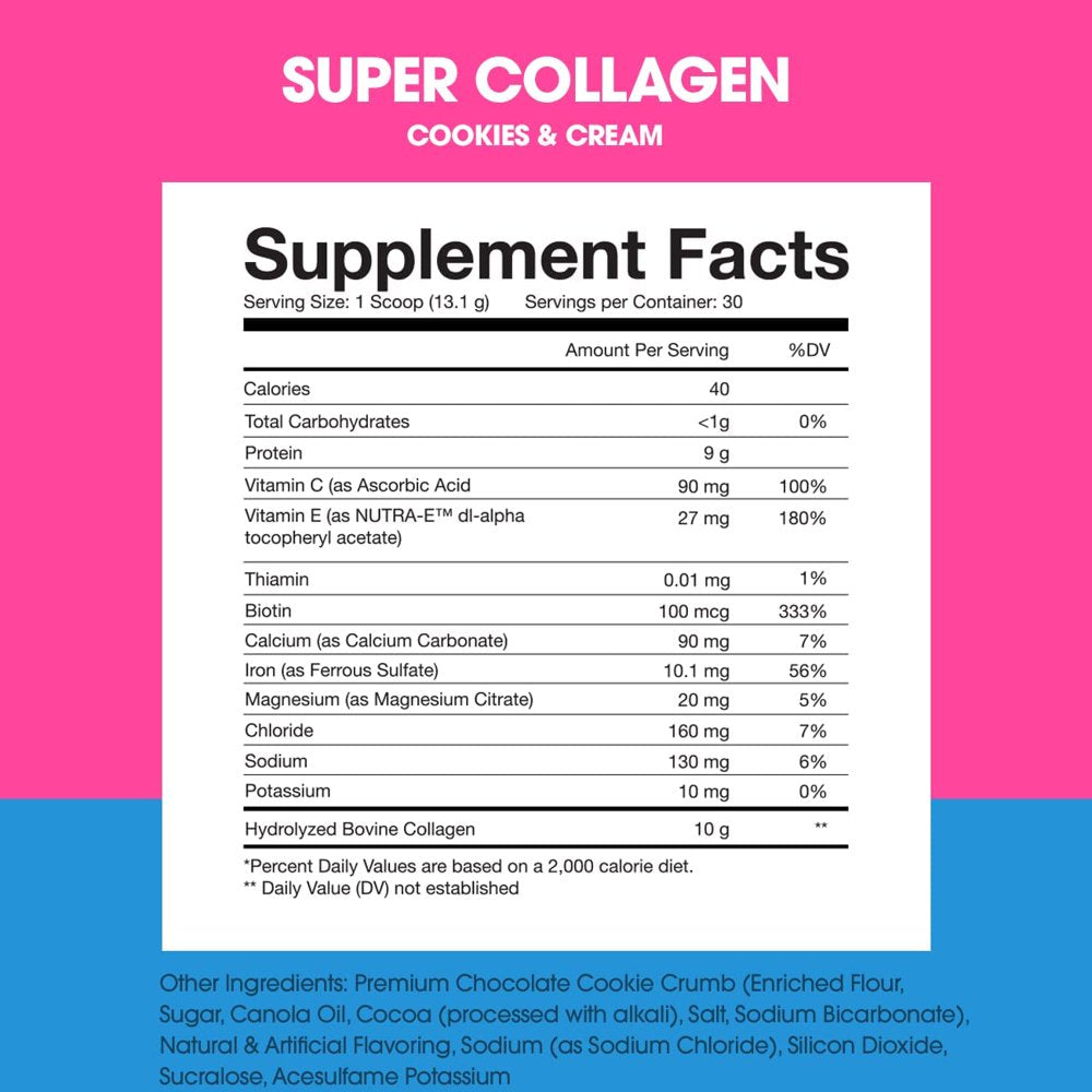 Obvi Collagen Peptides, Protein Powder, Keto, Gluten and Dairy Free, Hydrolyzed Grass-Fed Bovine Collagen Peptides, Supports Gut Health, Healthy Hair, Skin, Nails (30 Servings, Cookies & Cream)
