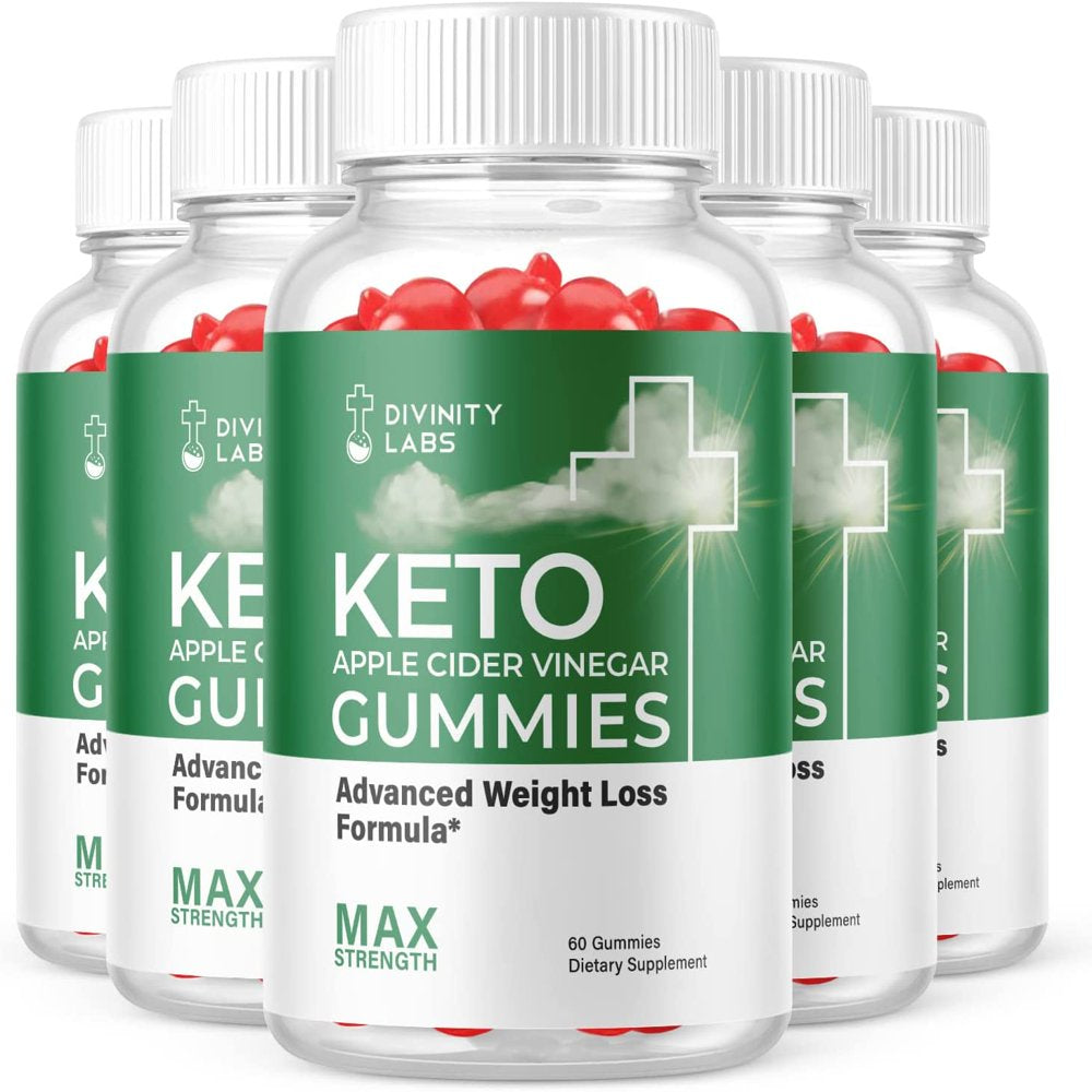 (5 Pack) Divinity Labs Keto ACV Gummies - Supplement for Weight Loss - Energy & Focus Boosting Dietary Supplements for Weight Management & Metabolism - Fat Burn - 300 Gummies