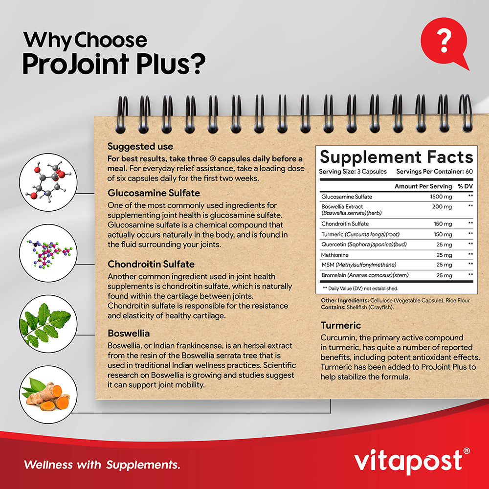 Vitapost Projoint plus Supplement Supports Joint and Cartilage Health - 60 Capsules