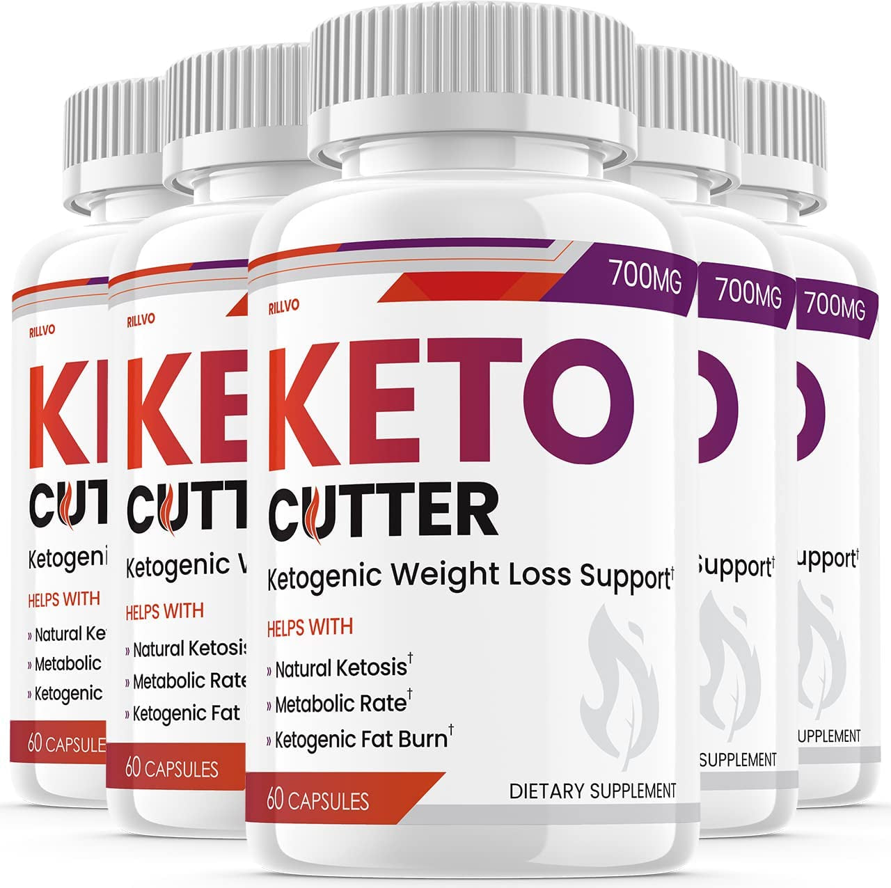 (5 Pack) Keto Cutter Advanced Ketogenic Pills Weight Loss (300 Capsules)