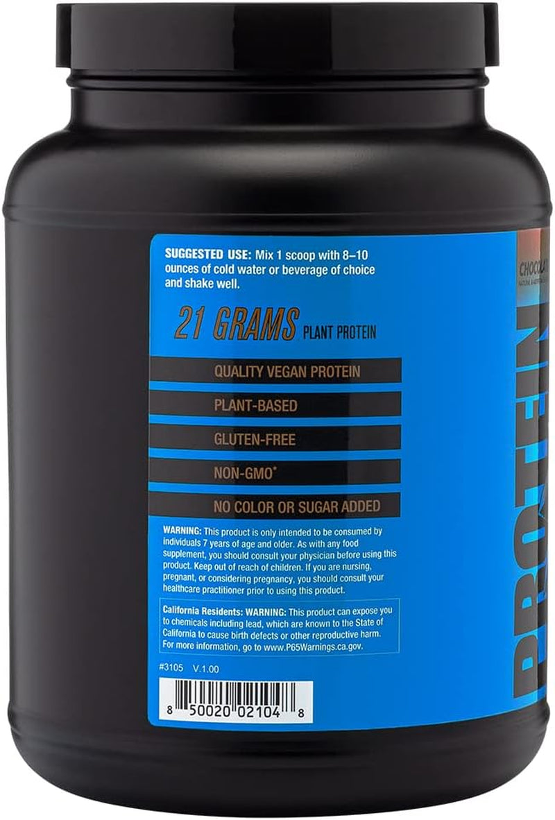 2Nd Nature Supplements – Plant-Based Protein, Chocolate, 30 Servings, 2.2 LB – 21G Vegan Protein & Eaas to Support Muscle Growth & Recovery – No Sugars Added & Made without Soy, Gluten or Gmos