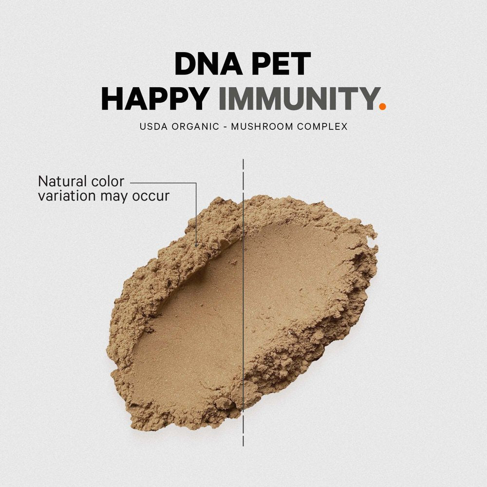 DNA PET Happy Immunity USDA Certified Organic Mushroom Powder for Dogs, Immune Support Mix, 3.5 Oz