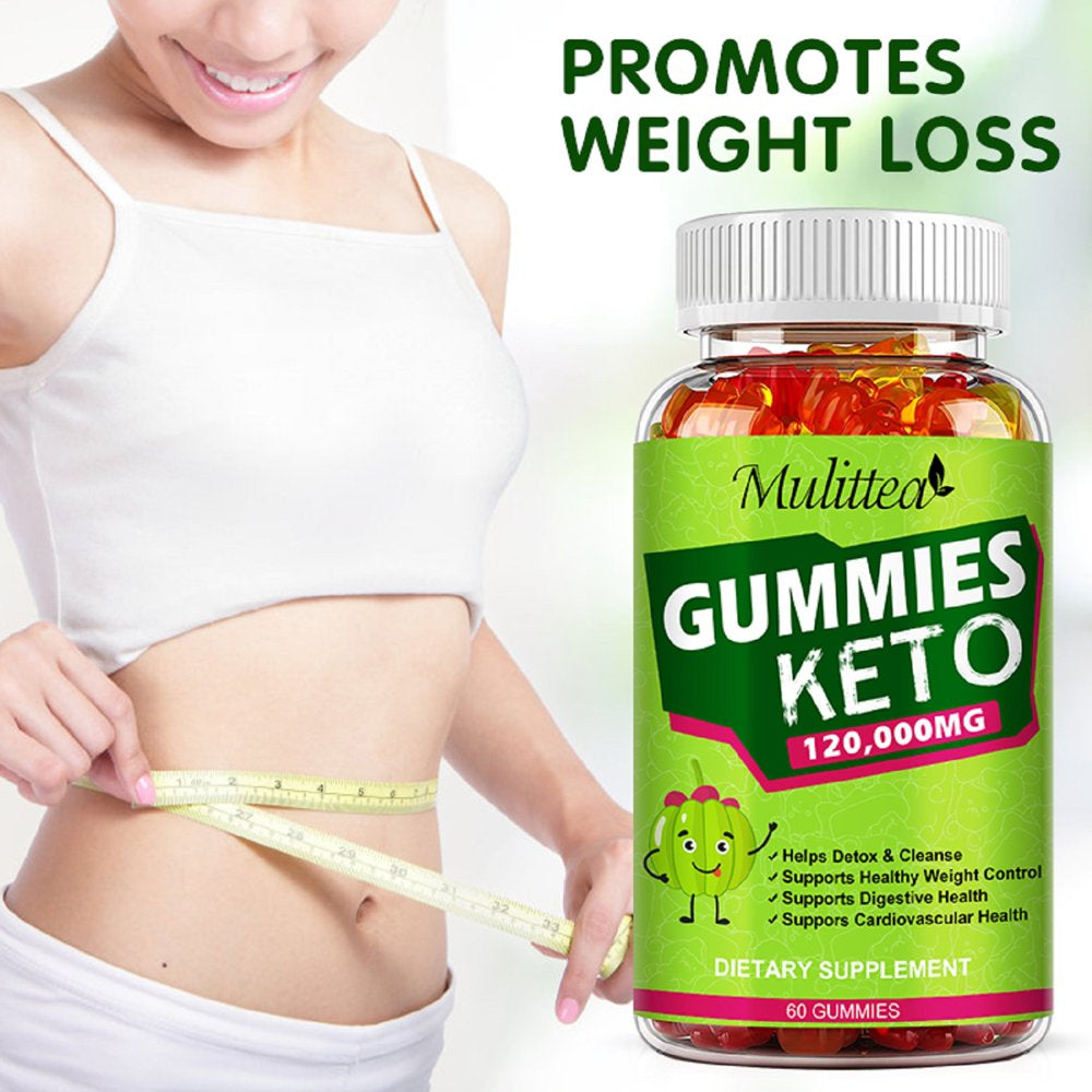 Mulittea Keto Gummies Weight Loss Supplement 120,000 Mg, Fat Burn, Detox & Cleanse - 60 Gummies