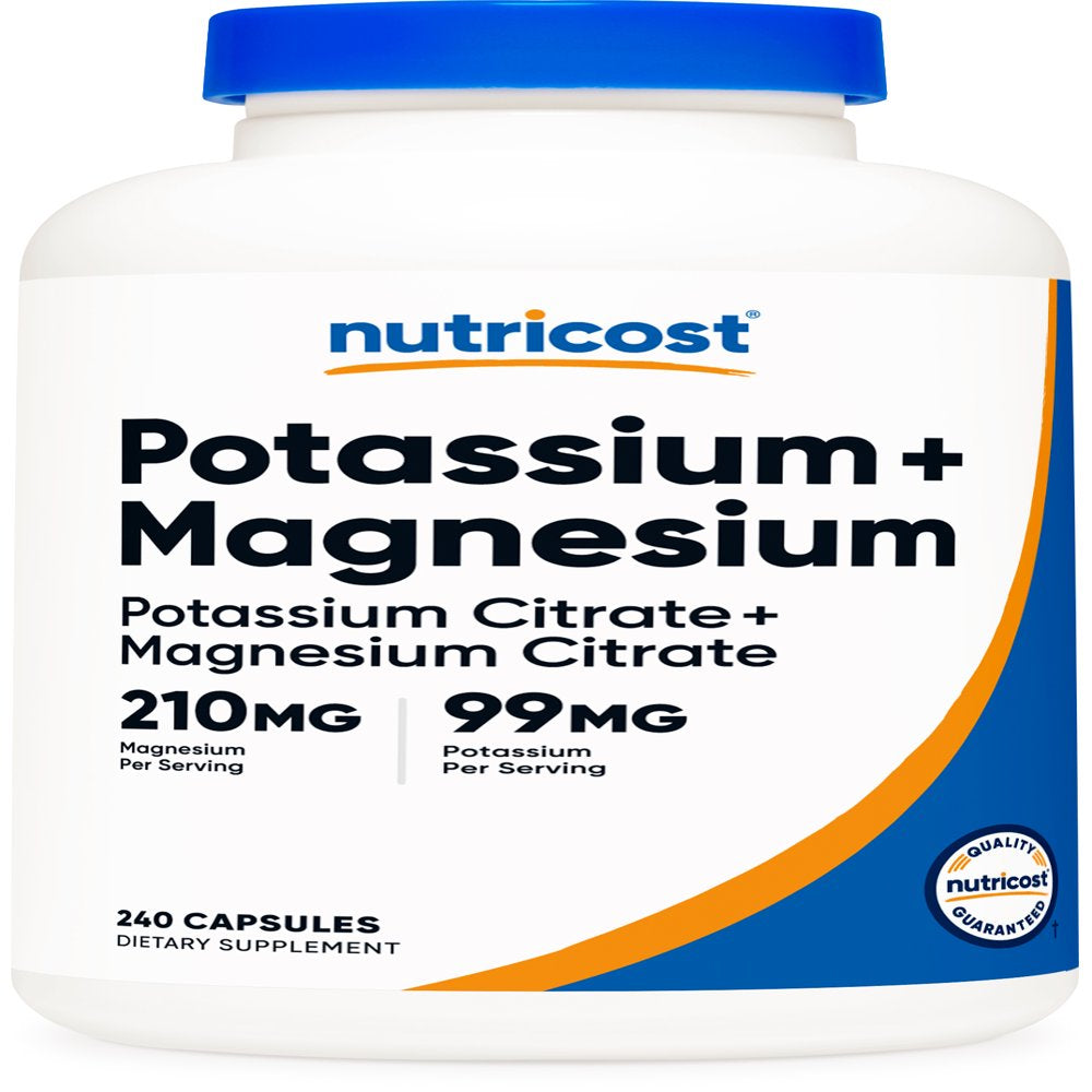 Nutricost Potassium (99 Mg) Magnesium (210 Mg) Citrates, 240 Capsules - Supplement