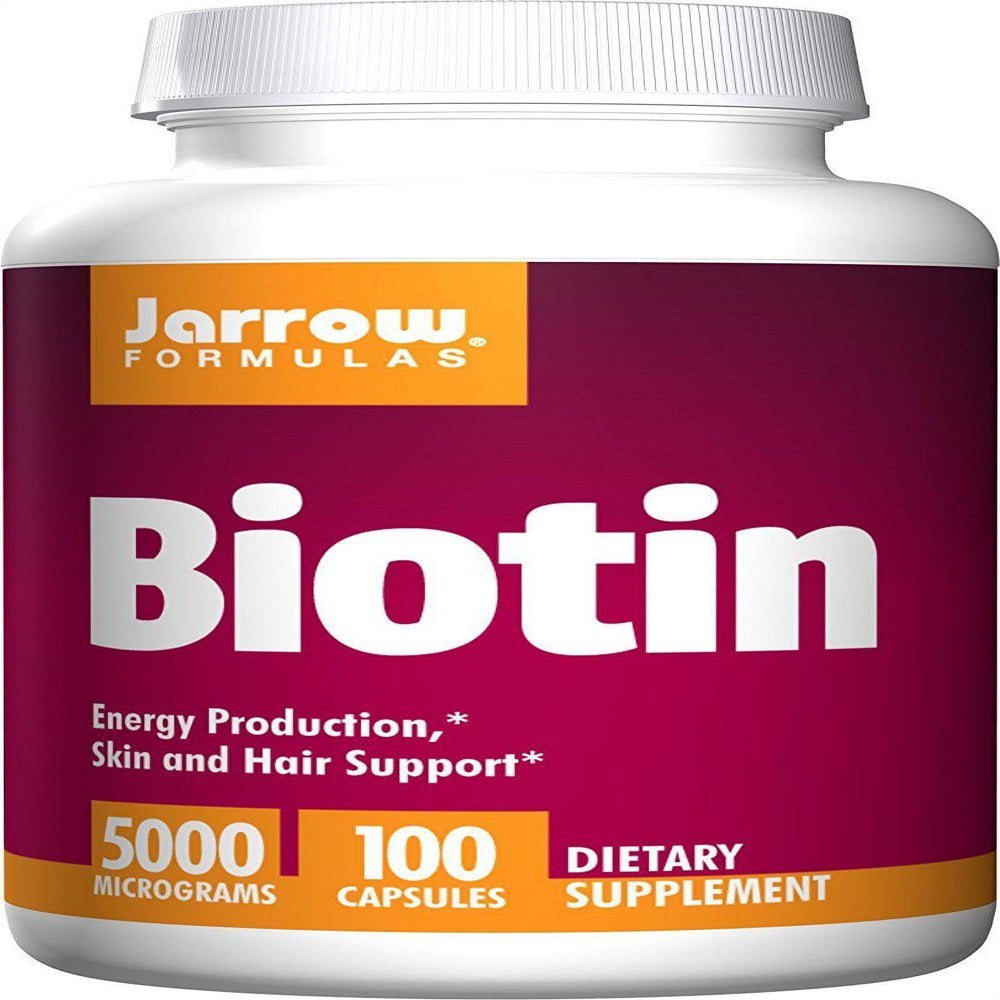 Jarrow Formulas Biotin 5000Mcg, Energy Production, Skin and Hair Support, 100