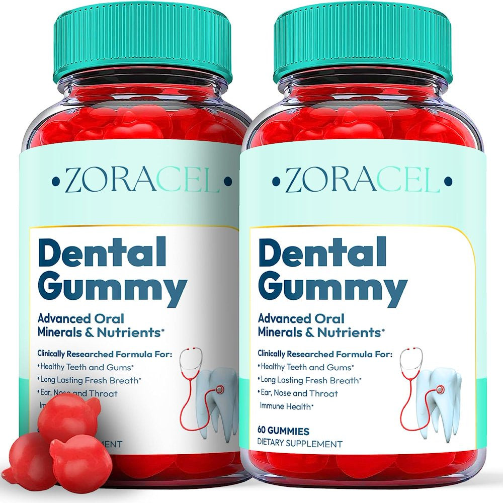 (2 Pack) Zoracel Dental Gummies - Advanced Oral Probiotics Formula for Healthy Teeth and Gums, Fresh Breath, Ear, Nose, Throat, and Immune Health Supplement - 120 Gummies