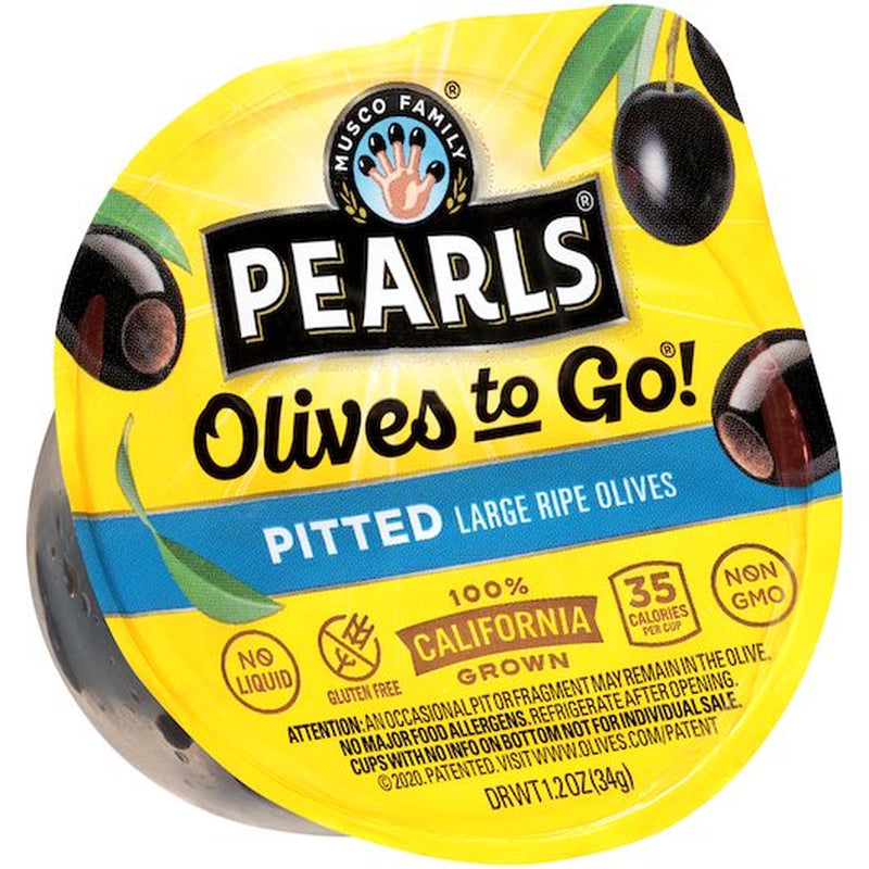 (Price/Case)Pearls Olives to Go Black Ripe Olive Cups, 1.2 Ounces, 8 per Case