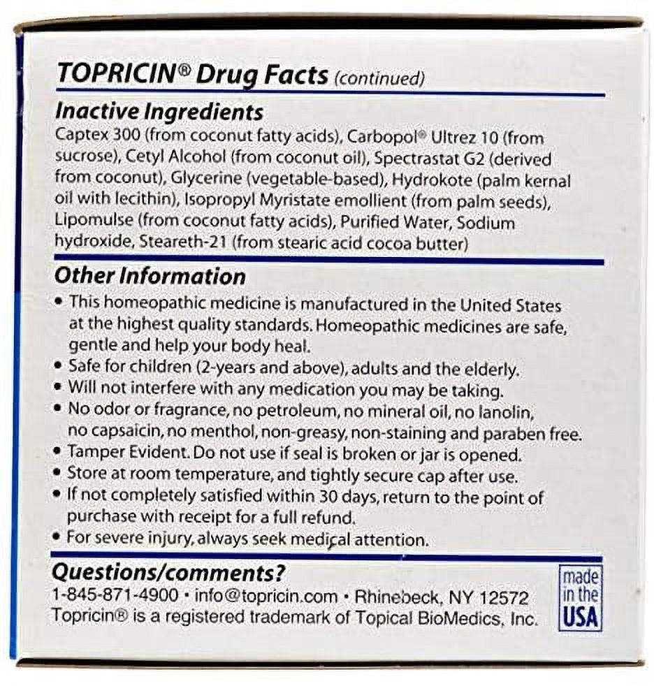 Topricin Pain Relief Cream 4 Oz (Pack of 3)