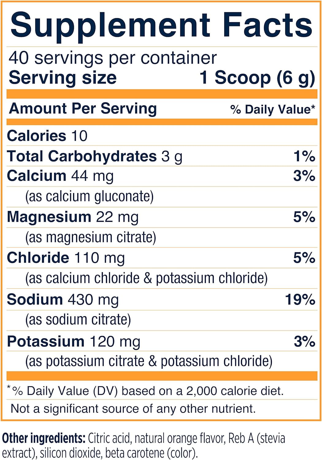 Saltstick Drinkmix Electrolyte Powder No Sugar | Sugar Free Electrolytes for Hydration | No Artificial Sweeteners | Orange | 40 Servings