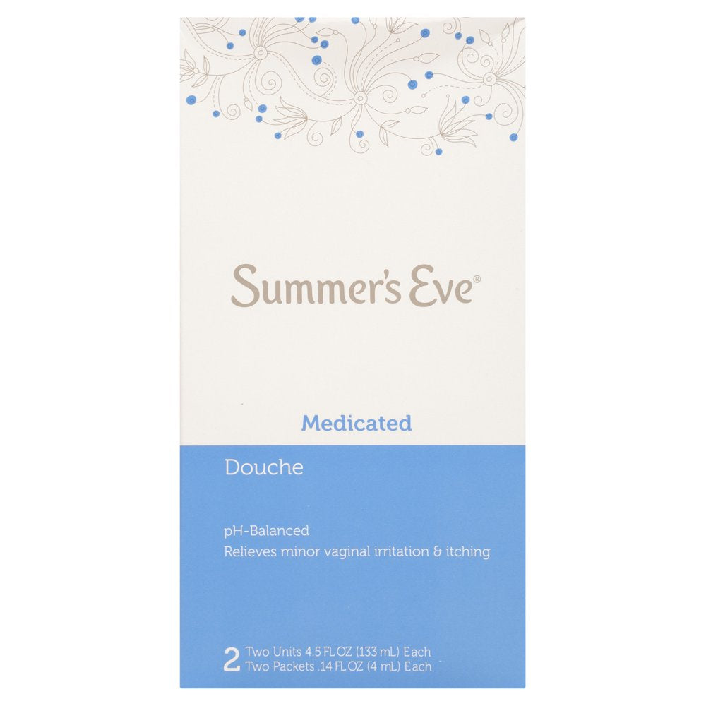 Summer'S Eve, Feminine Cleansing Douche, Medicated, 2 Units, 4.5 Oz Each