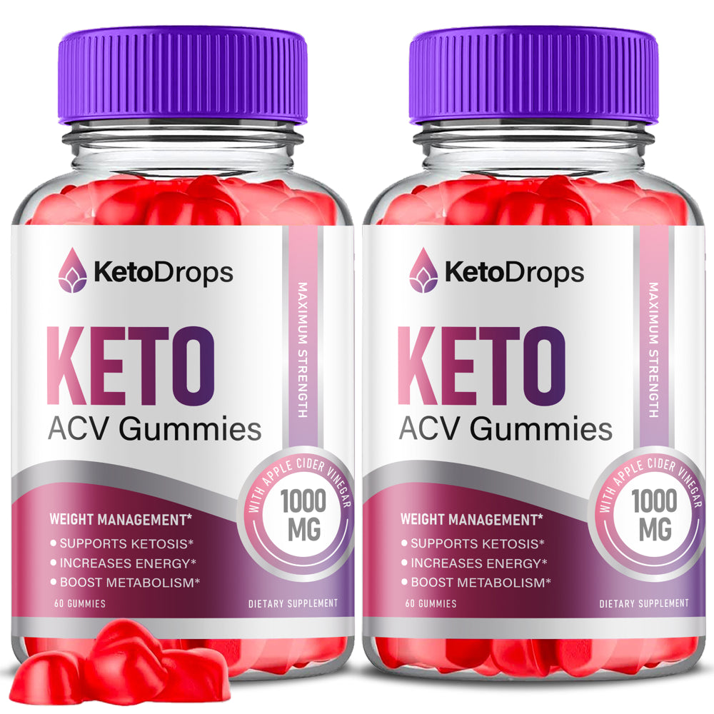 (2 Pack) Keto Drops Keto ACV Gummies - Apple Cider Vinegar Supplement for Weight Loss - Energy & Focus Boosting Dietary Supplements for Weight Management & Metabolism - Fat Burn - 120 Gummies