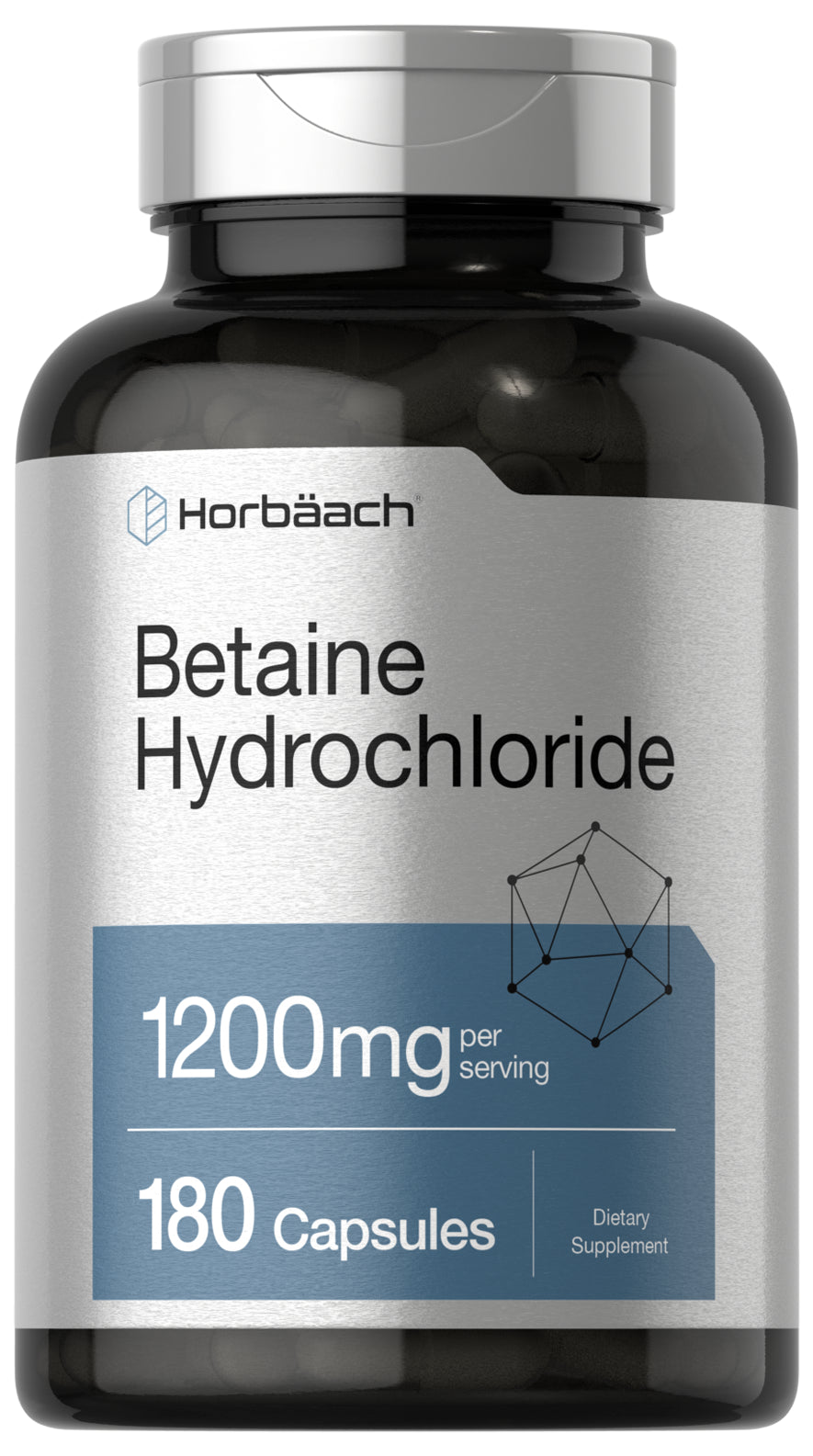 Betaine Hcl 1200Mg | 180 Capsules | Betaine Hydrochloride | by Horbaach