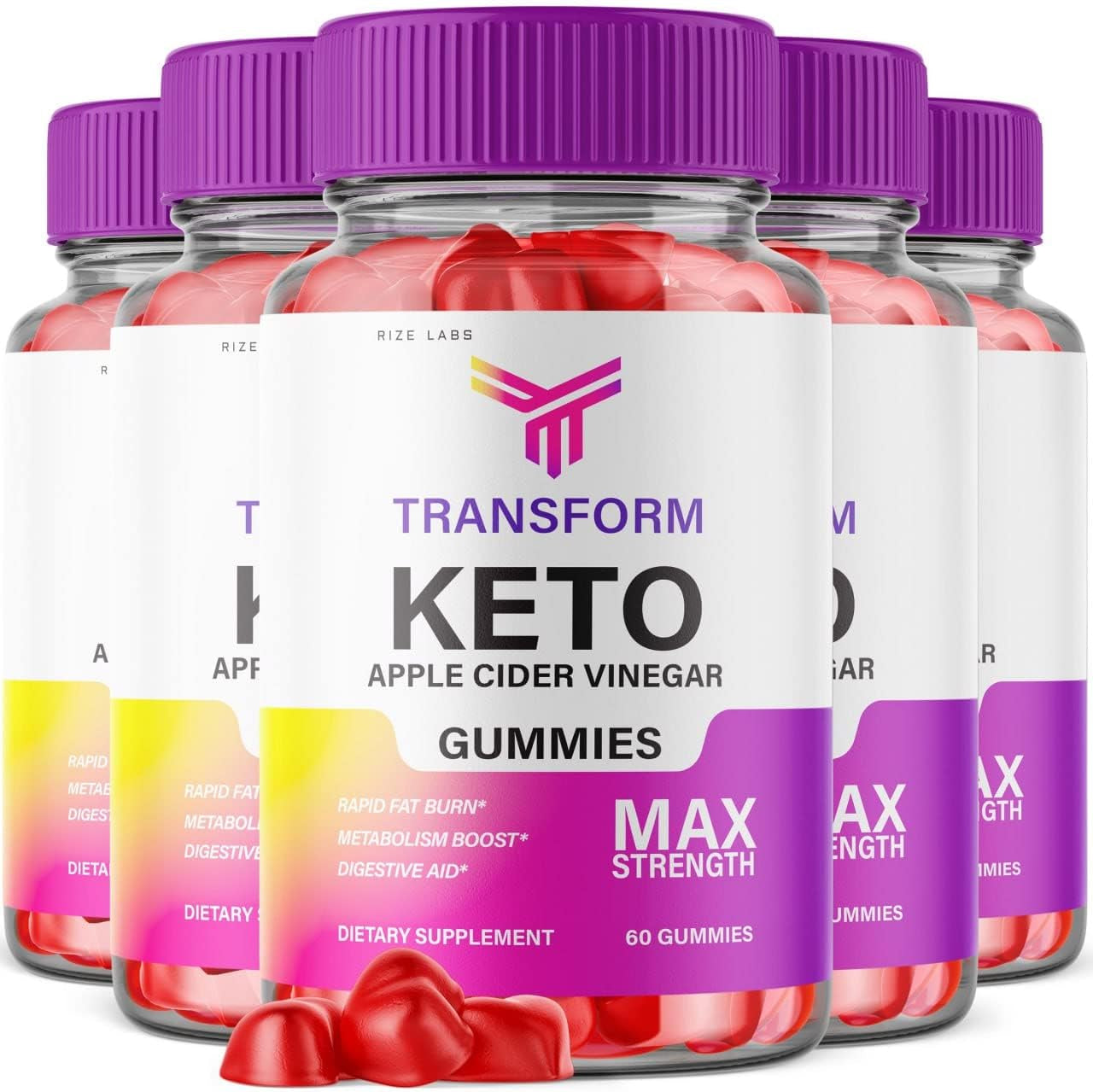 (5 Pack) Transform Keto ACV Gummies Transform Apple Cider Vinegar Advanced Gummies (300 Gummies)