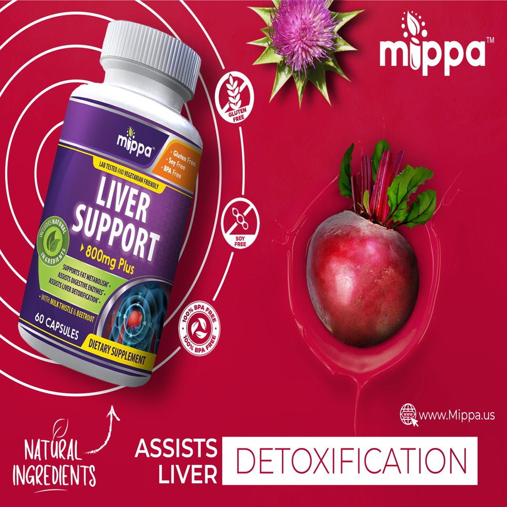 Liver Support, Milk Thistle, Beetroot, Dandelion, Powerful Ingredients, Assists Digestive Enzymes, Herbal Liver Cleanse, Energy, Bloating Reduction, Detox, Eliminates Toxins, Feel Cleaner and Lighter