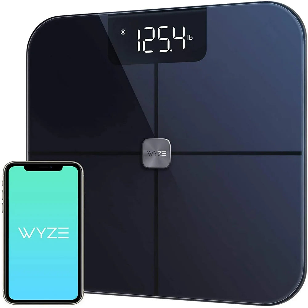 Wyze Smart Scale, Body Fat Digital Wifi Scale and Body Weight Composition BMI Smart Scale, Heart Rate Monitor Tracker, Wireless Body Fat Percentage Tracker, Analyze with Smartphone App, Black