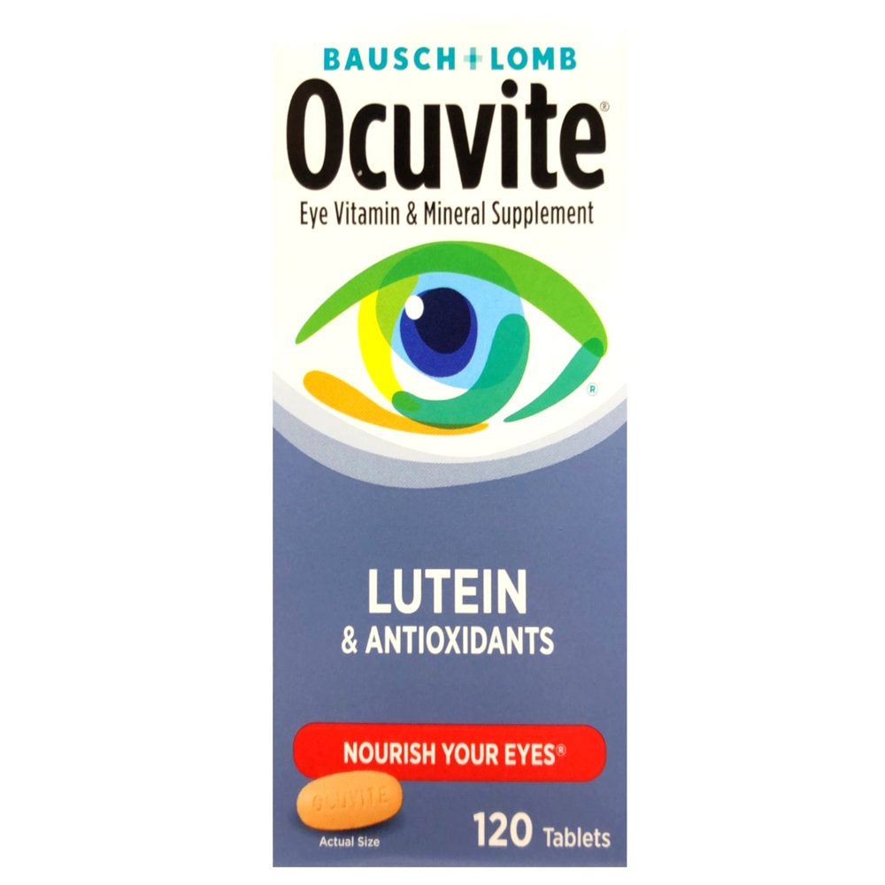 Bausch + Lomb Ocuvite Eye Vitamin & Mineral Supplement Tablets, Lutein, 120 Ct