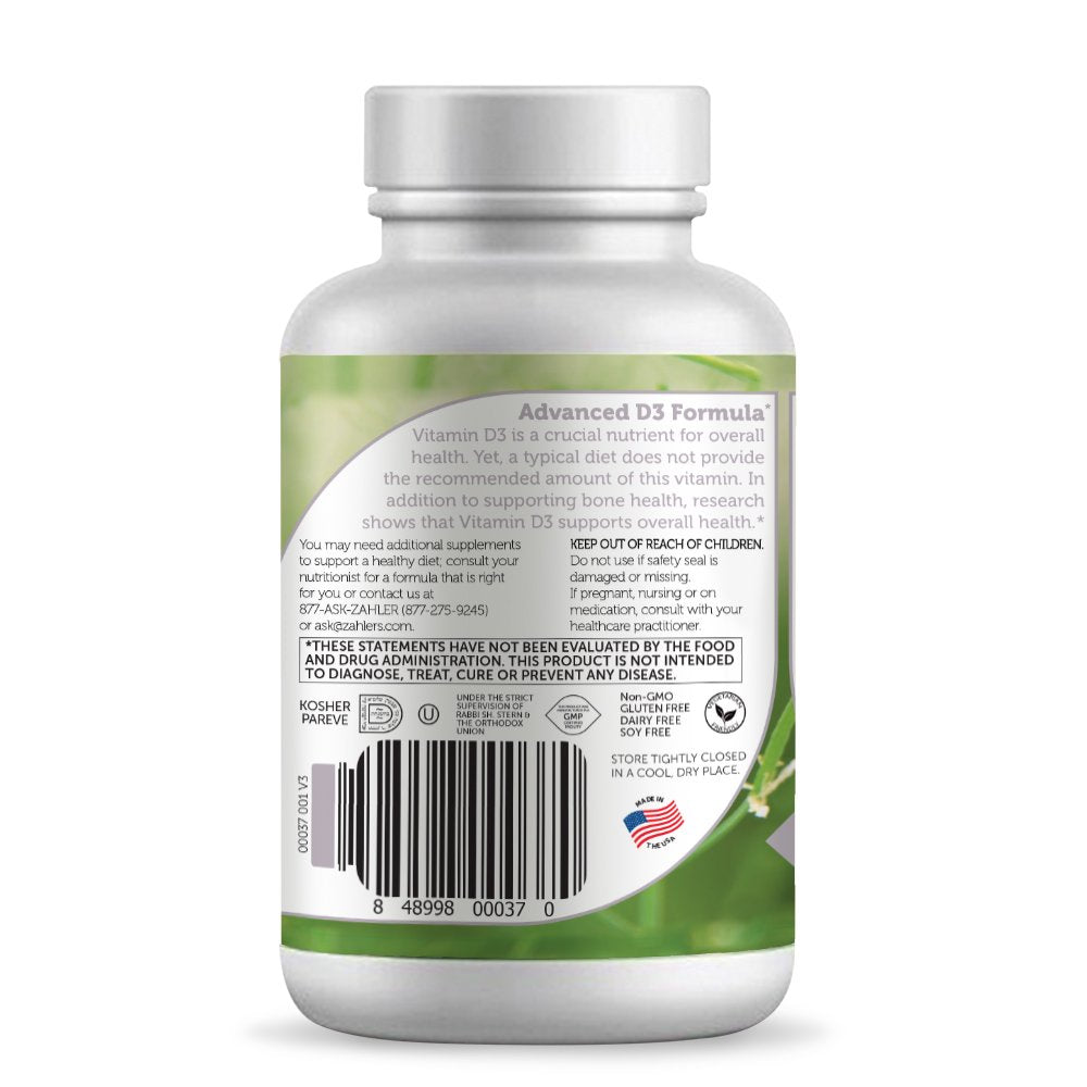 Zahler Vitamin D3 1000 IU, Supporting Bone and Muscle Tissue, 250 Softgels