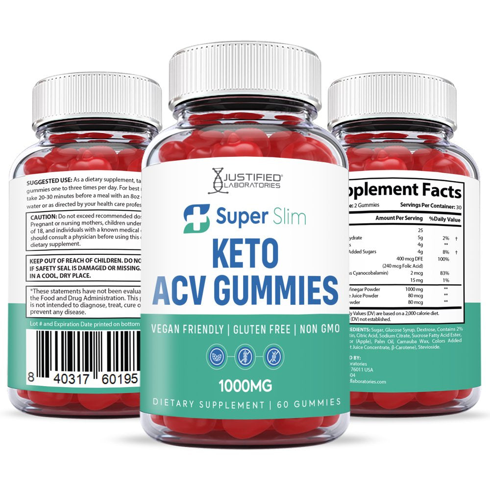 (5 Pack) Super Slim Keto ACV Gummies 1000MG Dietary Supplement 300 Gummys