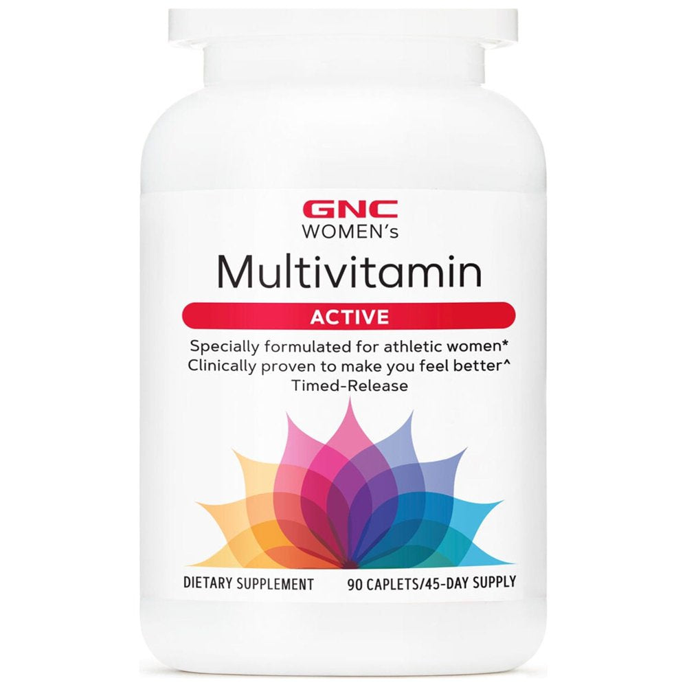 GNC Women'S Active Multivitamin | Supports an Active Lifestyle | 30+ Nutrient Formula | Promotes Bone & Joint Health, Helps Energy Production | Clinically Studied Daily Vitamin | 90 Caplets