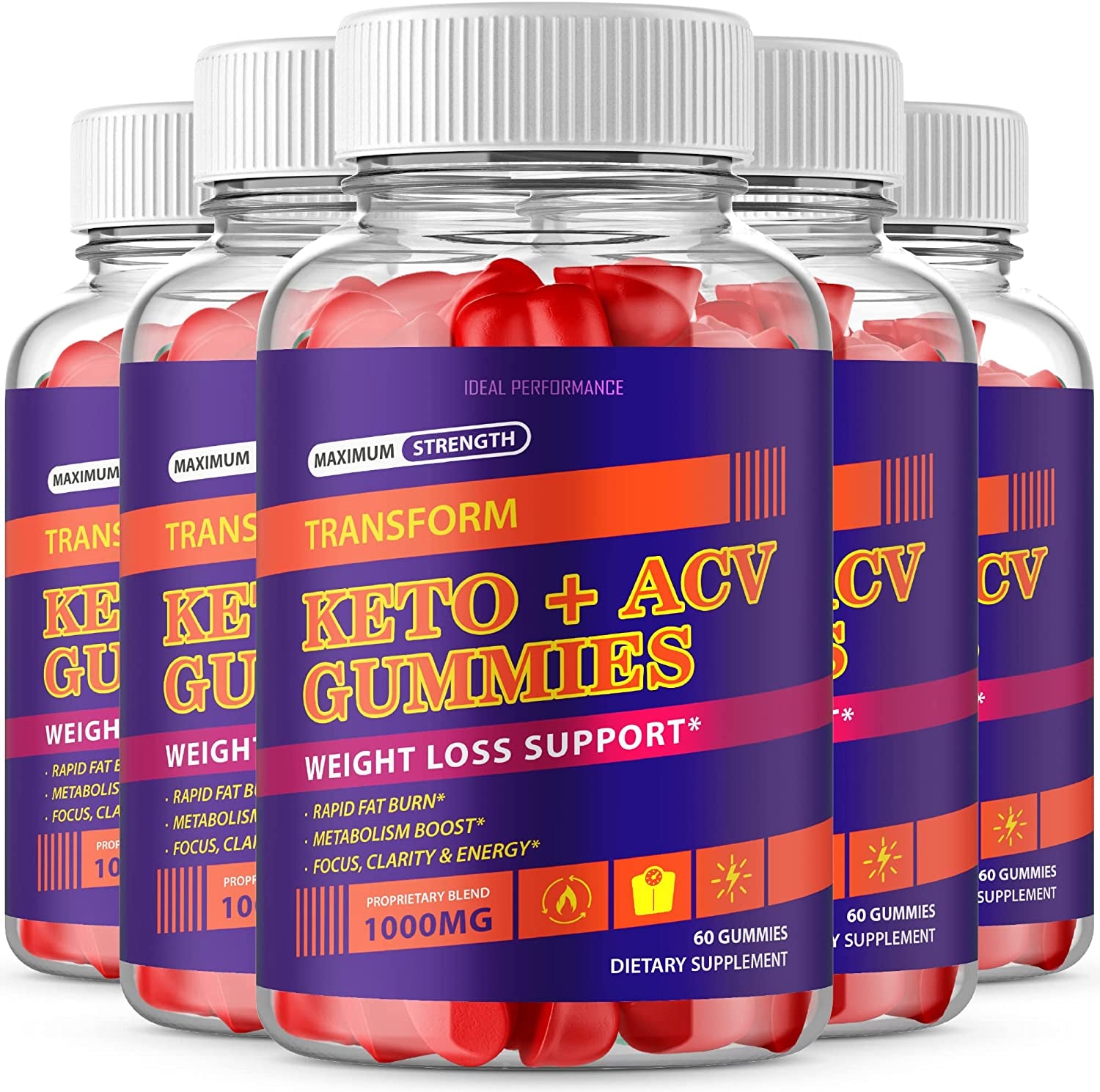 (5 Pack) Transform Keto ACV Gummies Transform Keto ACV Gummies Advanced Transform Keto plus ACV Gummies Transform Keto Apple Cider Vinegar Gummies Supplement (300 Gummies)