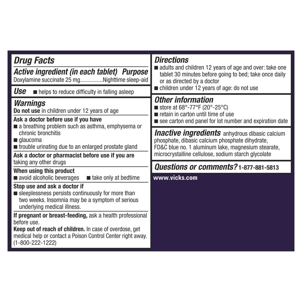 Vicks Zzzquil Ultra Night Time Sleep Support Aid, Doxylamine Succinate, 24 Tablets