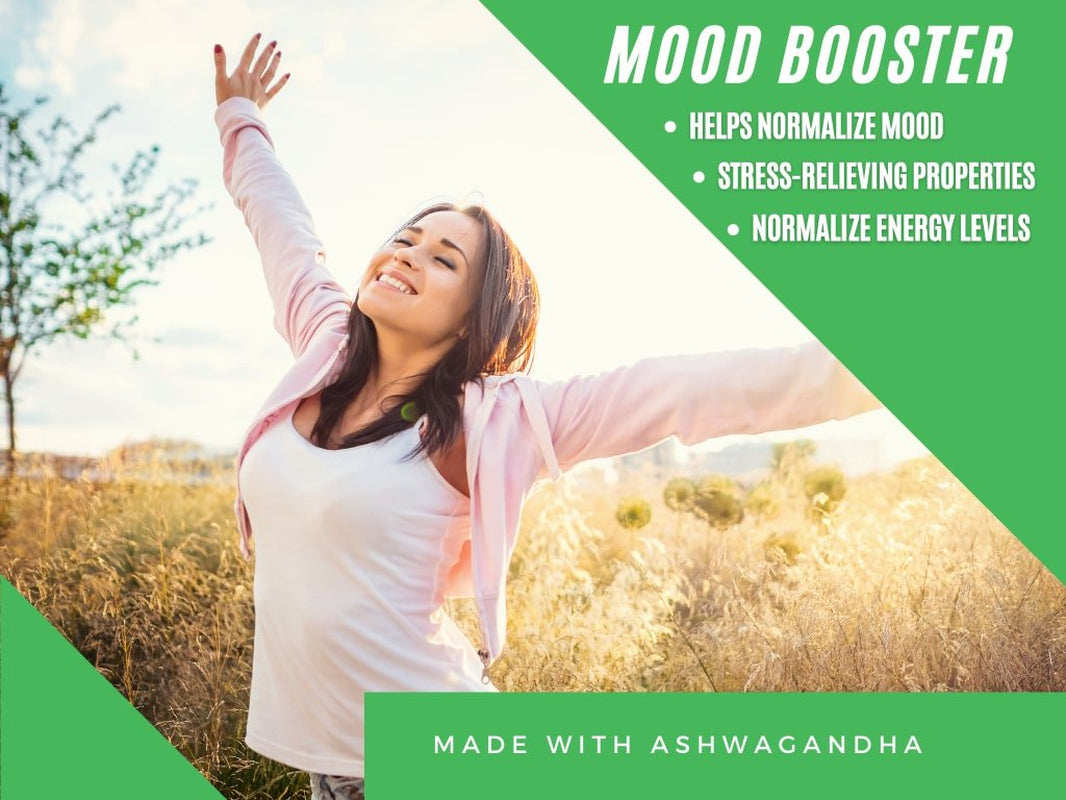 Total Health Organic Ashwagandha 1300Mg Supplements | Mood Adrenal Support, Stress Anxiety Relief Pills | 60 Vegan Capsules