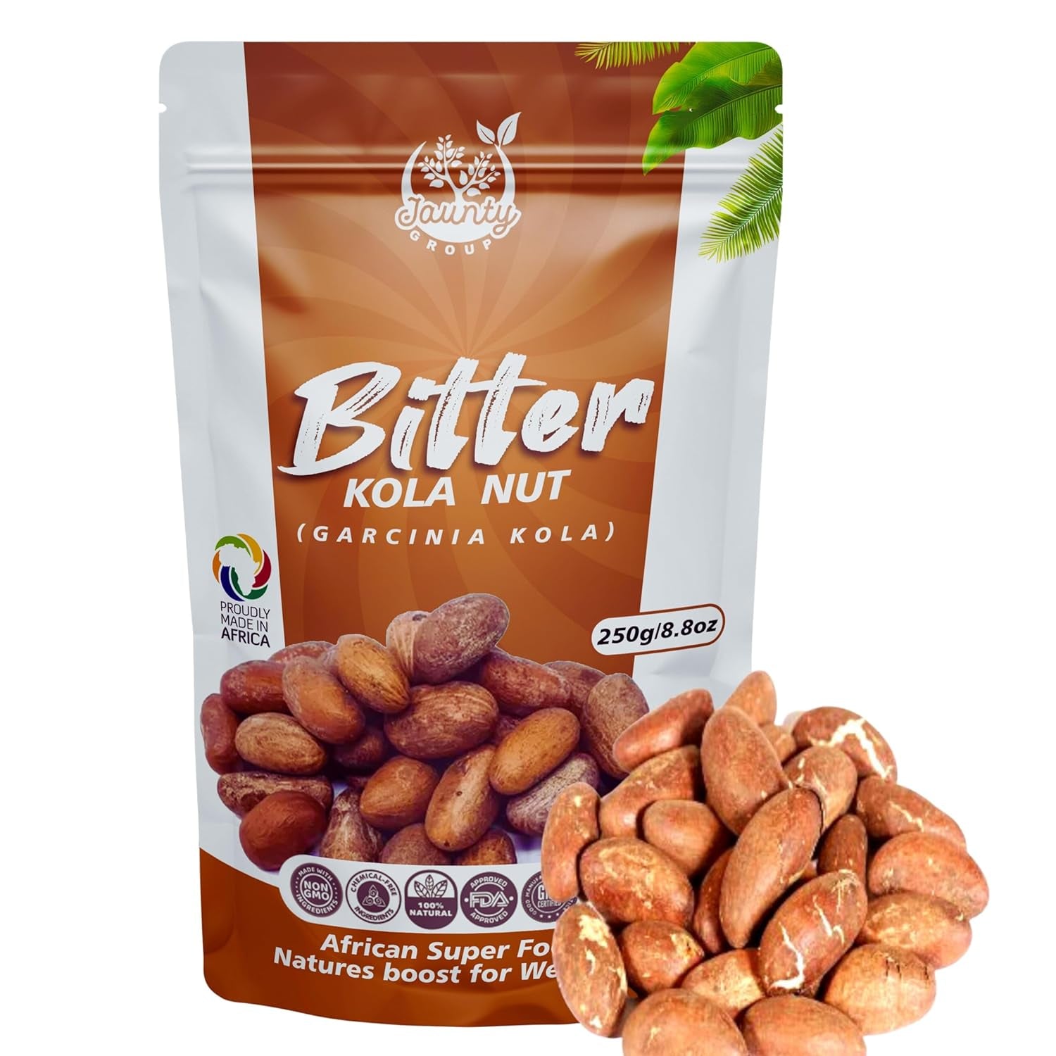 African Bitter Kola Nuts - 100% Raw Natural Organic Garcinia Kola Seeds 8.8OZ African Superfood for Energy Mix, Smoothie Digestion & Immune Support, NON-GMO & Digestive Health