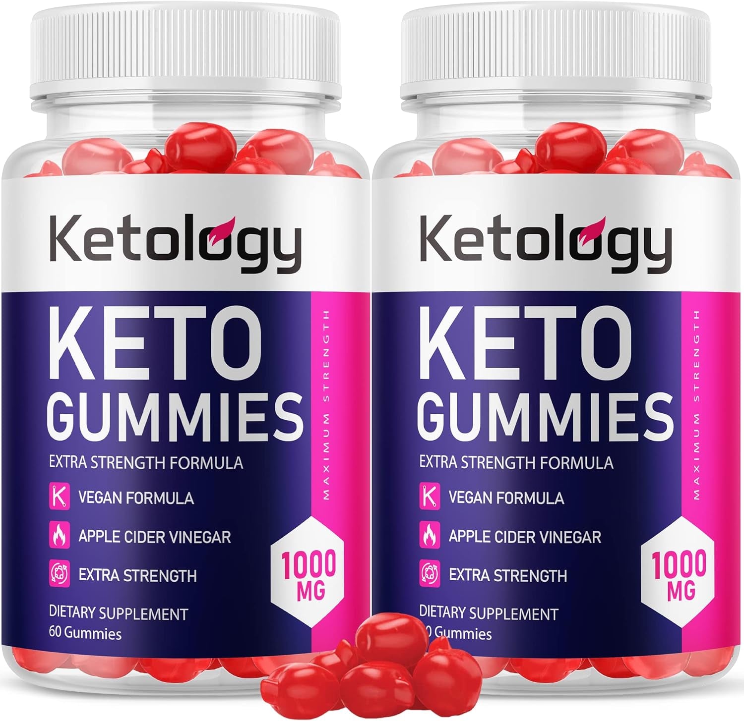 (2 Pack) Ketology Keto Gummies, Ketology Keto ACV Gummies Ketology ACV Keto Gummies with 1000Mg Apple Cider Vinegar, Vitamin B12, Vitamin B6, Beet Root Juice, Ketology Gummies Formula (120 Gummies)