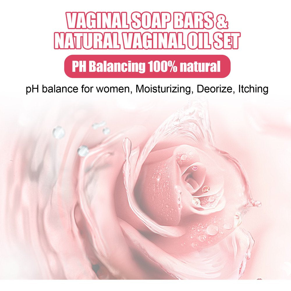 Yoni Soap Bars & Natural Yoni Oil Set Natural Yoni Oil Vaginal Wash for Women Feminine Wash Vaginial Deodorants PH Balance Elimina