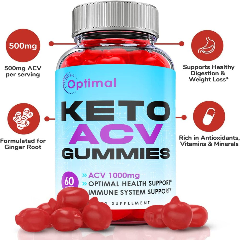 (2 Pack) Optimal Keto ACV Gummies - Supplement for Weight Loss - Energy & Focus Boosting Dietary Supplements for Weight Management & Metabolism - Fat Burn - 120 Gummies