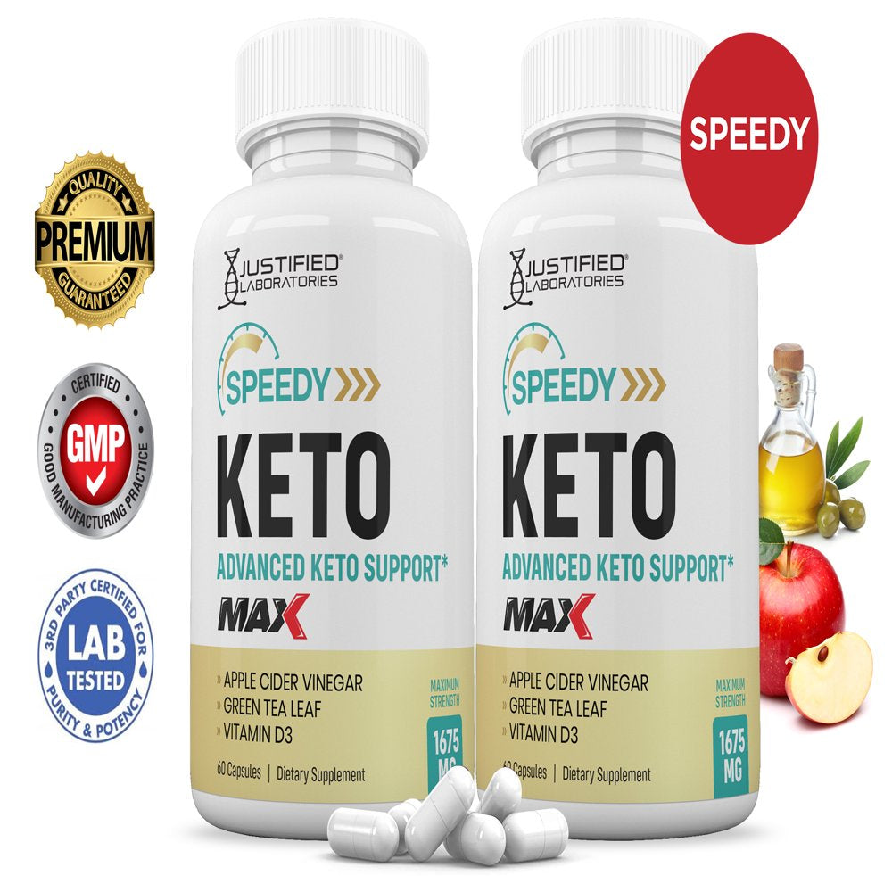 (2 Pack) Speedy Keto ACV MAX Pills 1675Mg Alternative to Gummies Dietary Supplement 120 Capsules