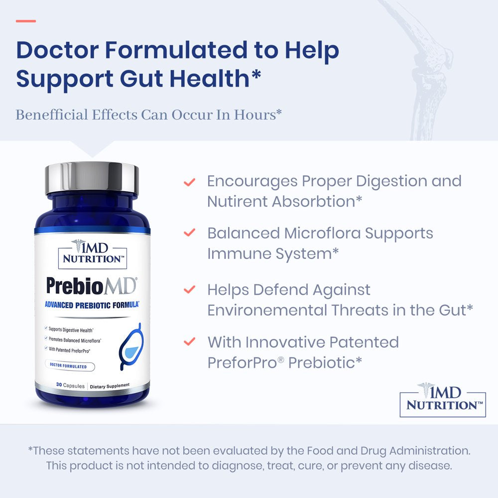 1MD Nutrition Prebiomd - Prebiotic with Preforpro® | Support Healthy Digestion and Beneficial Bacteria